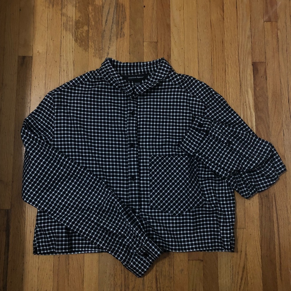 American Apparel cropped checkered top